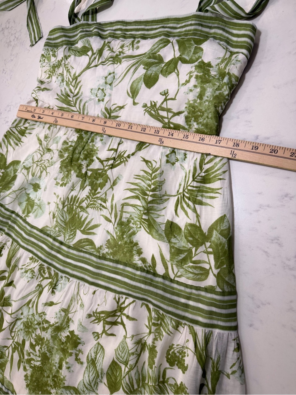Sweet Wanderer White Maxi Dress with Green Botanical Print - Picture 8 of 12